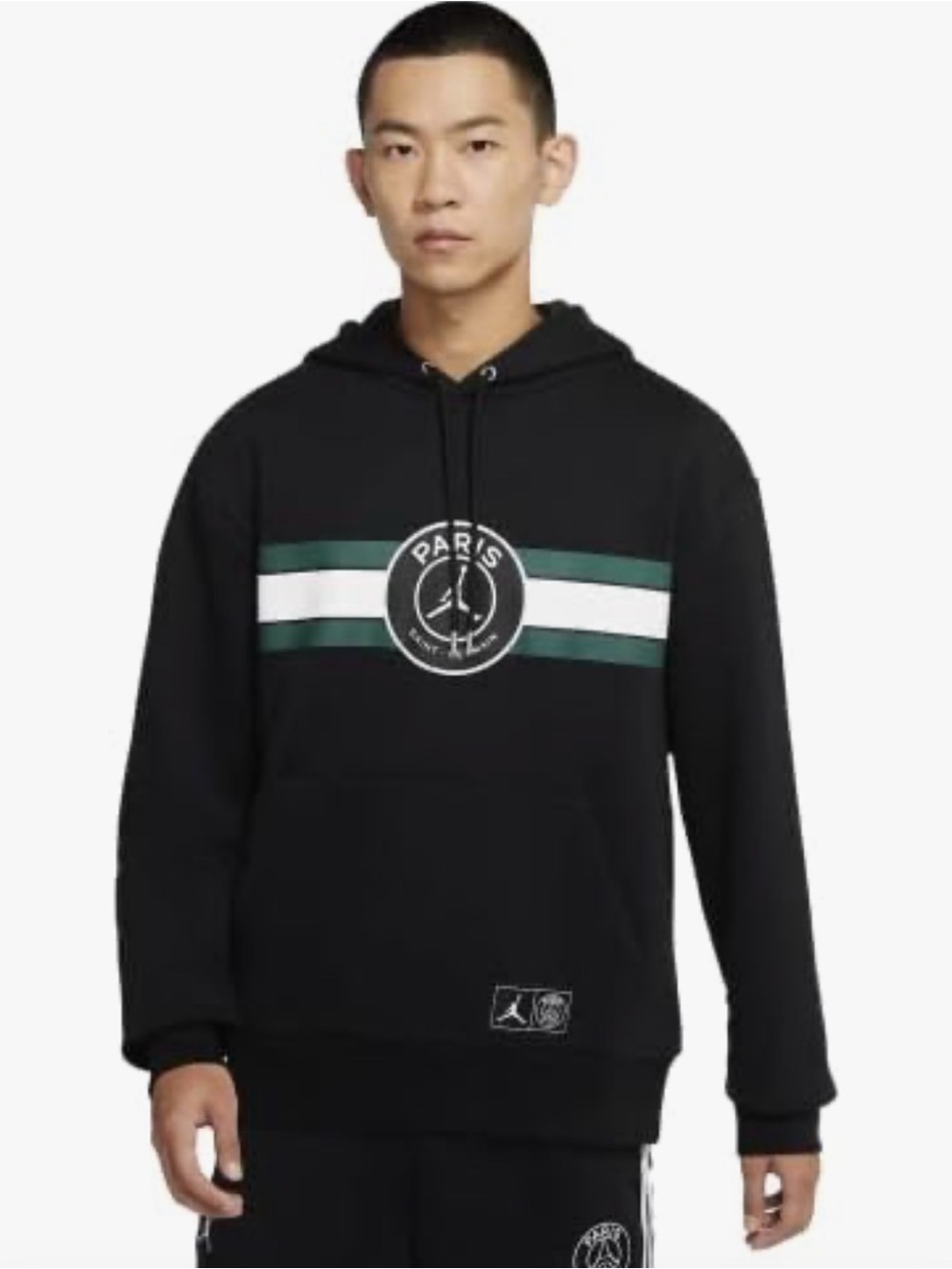 Jordan Men’s Large Paris Saint Germain Black Pullover Hoodie. France. Soccer.
